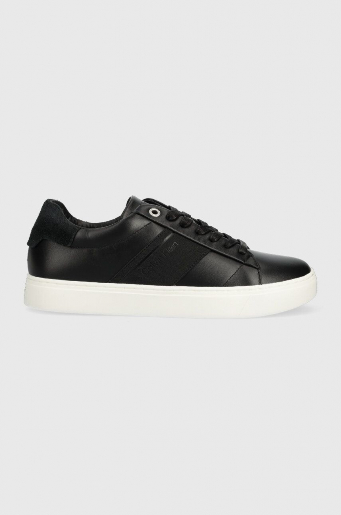 Calvin Klein kožené tenisky Clean Cupsole Lace Up He čierna