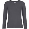 B&C Dámske tričko s dlhým rukávom TW08T Dark Grey (Solid) XS
