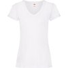 Fruit of the Loom Tričko Lady-Fit Valueweight V-Neck T s výstřihem do V, krátký rukáv, dámské COT-16139800104 XL Bílá