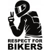ELIART Nálepka na auto Respect for Bikers Farba vinylovej nálepky: Zlatá 3002