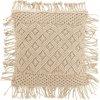 J-Line by Jolipa Béžový vankúš s drhaným vzorom Macramé Cosy 50x12x50