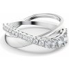 Swarovski Trblietavý dvojitý prsteň TWIST 5572716 58 mm