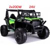 JOKO Elektrické autíčko BUGGY UTV 24V 200W, penové kolesá, Dvojmiestne kožené sedadlo, nosnosť 50kg, zelené