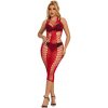 Subblime - 952327 long red fishnet dress one size
