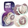 LOVI Cumlík dynamický silikónový Night&Day dievča 3-6m 2 ks