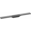 Hansgrohe RainDrain Flex - Lineárny sprchový žľab s nerezovým roštom 800, ku stene, skrátiteľný, kefovaný čierny chróm 56051340
