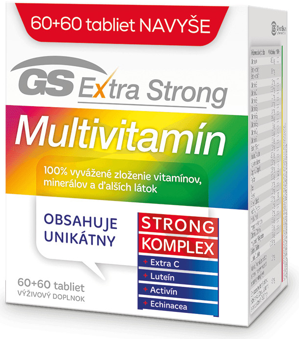 GS Extra Strong Multivitamín 60+60 tabliet 2017 od 12,9 € - Heureka.sk