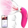 SuperLove Sucking Licking & Vibrating Clitoral & Nipple Stimulator with App Pink