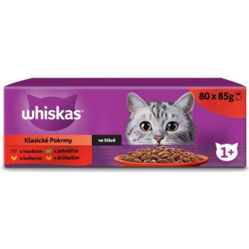 Whiskas klasický výběr ve šťávě pro dospělé kočky 80 x 85 g