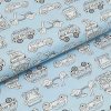Bavlnené plátno P0763 svetlo modré, biele autá, š.140
