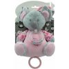 Teddies Medveď koala hrkálka plyšová 19cm záves na post./kocka prírodná hračka stroj ružová