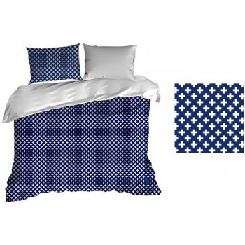 DomTextilu Lacné obliečky modrej farby so vzorom krížikov 140x200 70x80 od  23,9 € - Heureka.sk