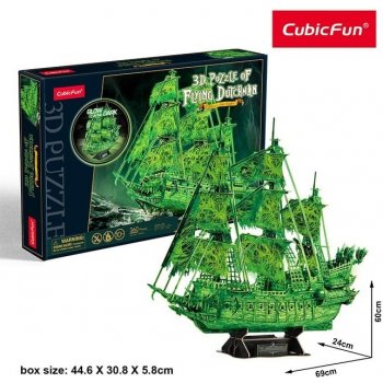 CubicFun 3D puzzle Svítící Plachetnice Bludný Holanďan 360 ks
