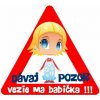 abenys nálepka na auto trojuholník POZOR vezie ma babička - dievčatko