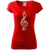 Husľový kľúč z nôt - Dámske tričko Pure - 2XL ( Červená )