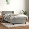 Box spring postel s matrací světle šedá 100x200 cm samet Šedá 3130883