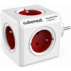 Cubenest Powercube Original, 5× zásuvka, bílá/červená, dětská pojistka, uzemnění, max. 16A/250V~3680W/50-60Hz PC120RD