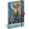 Notique Notes Alfons Mucha Luna bodkovaný 11 x 16 cm