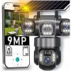 EXTERNÁ SOLÁRNA KAMERA 4K S 3 OBRAZOVKAMI 9MPx NA SIM KARTU 4G BEZDRÔTOVÁ