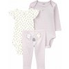 CARTER'S Set 3dielny body dl. rukáv, body kr. rukáv, legíny Purple Stripe/Koala dievča NB/ veľ. 56