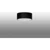 Sollux Lighting Stropné svietidlo Skala, 1x čierne textilné tienidlo, (biele sklo), (fi 30 cm)