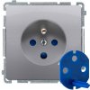 Zásuvka 2P+T/16A/250V (SS) nezámenná nerez metal. SIMON Basic (simon)