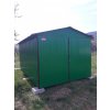 Plechová garáž 3x5 m so sedlovou strechou RAL 6005