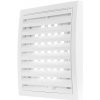 Plastová vetracia mriežka s reguláciou a prírubou Dalap GP 100 RNFP ASA, 150x150 mm / Ø 100 mm, biel