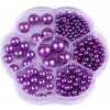 Sada plastových voskových korálků v boxu - 5 fialová