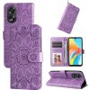 Peňaženkové kožené puzdro Sunflower na Oppo A38 - Fialová
