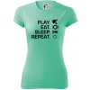 Stolný tenis - eat sleep - Dámske Fantasy športové (dresovina) - 2XL ( Mätová )