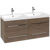 VILLEROY & BOCH Avento závesná skrinka pod dvojumývadlo, 4 zásuvky, 1180 x 452 x 514 mm, Arizona Oak, A89300VH
