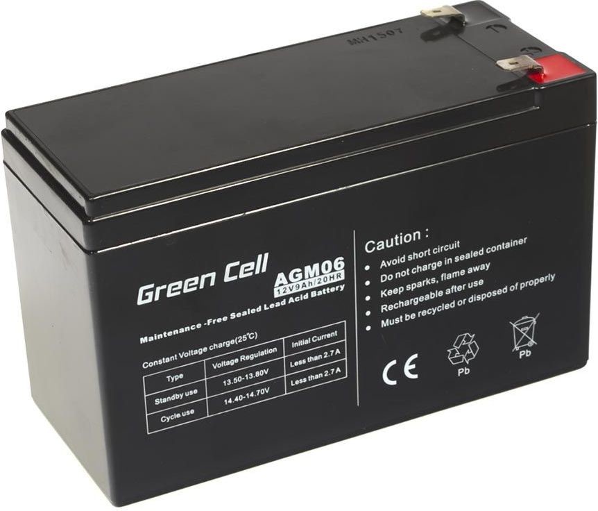 Green Cell® Batteria AGM 12V 9Ah accumulatore sigillata per UPS USV Batteria  tampone Riserva la batteria - Green Cell