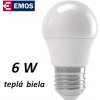 Žiarovka LED mini globe 6W, teplá biela, E27 (ZQ1120)