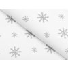 Teflónová látka na obrusy TF-101 Vianočné sivé vločky na bielom - šírka 155 cm