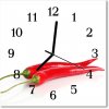 Sklenené hodiny štvorcové Paprika 30x30 cm