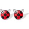 Detské náušnice Čarovná Lienka a Čierny Kocúr Veľkosť: 1 cm, Variant: Lady Bug