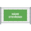 Jansen Display Standardní banner na plot 200 x 100 cm otevřeno čeština zelené, 2000 x 1000 mm