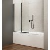 AQUALINE - WILA vaňová zástena 900x1400 skladacie, čierna, číre sklo AQ5742B