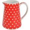 Isabelle Rose Porcelánový džbán na mlieko s bodkami 250 ml - červený