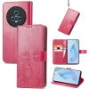 Peňaženkové kožené puzdro Four-leaf na Honor Magic5 - Ružová