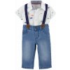 CARTER'S Set 2dielny nohavice na traky, body kr. rukáv Safari Animals chlapec 9m