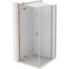 MEXEN/S - Mist HT sprchovací kút dvere krídlové ľavá 95 x 95, transparent, meď kartáčovaná 8A5T-095-095-65-00-L