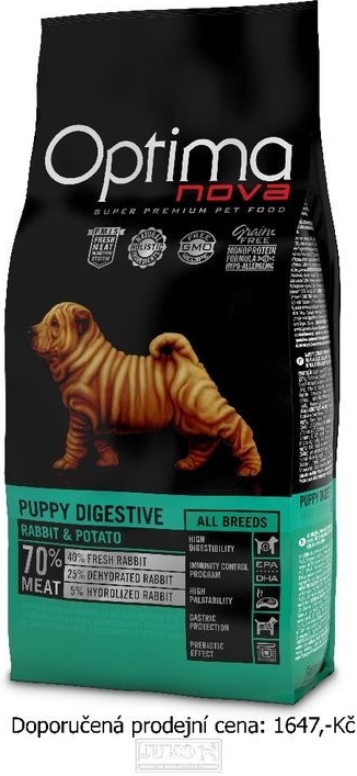 Optima Nova Dog Puppy Digestive 12 kg