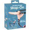 You2Toys - Strap-On - dvojitý pripínací vibrátor (prírodná farba)