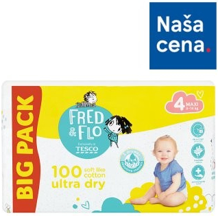 Tesco Fred & Flo Ultra Dry plienky 4 Maxi 100 ks od 19,99 € - Heureka.sk
