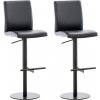 Sada 2 barových stoličiek Cadiz z umelej kože, čierna