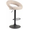 Design-Shop Barová stolička Olinda - látka, čierny rám - krémová