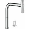 Hansgrohe M71 - Drezová batéria Metris Select s výsuvnou spŕškou, 2-otvorová inštalácia, chróm - 73819000