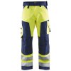 Blåkläder AB 1566 Výstražné kalhoty bez volne visících kapes Farba: Žlutá/námornická modr, Veľkosť: C46